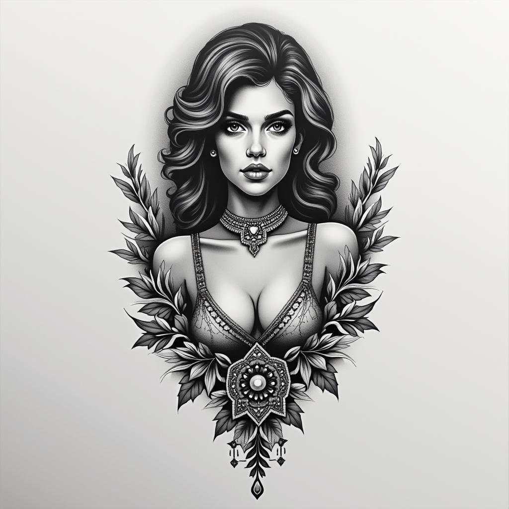 I have a tattoo that goes across my chest from collar bone to the other side it says loyalty and honor but it's messed up what can I do too put something different over it I'm a 34 yr old female higly detailed tattoo - Variation 2