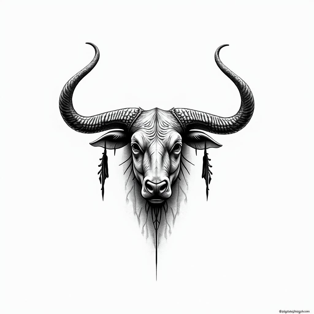 Zodiac sign Taurustext-based tattoo, gothic font ultra-realistic, perfectly placed, high-quality font design, photo-realistic shading, 8k, high quality, finely detailed typography - Variation 1