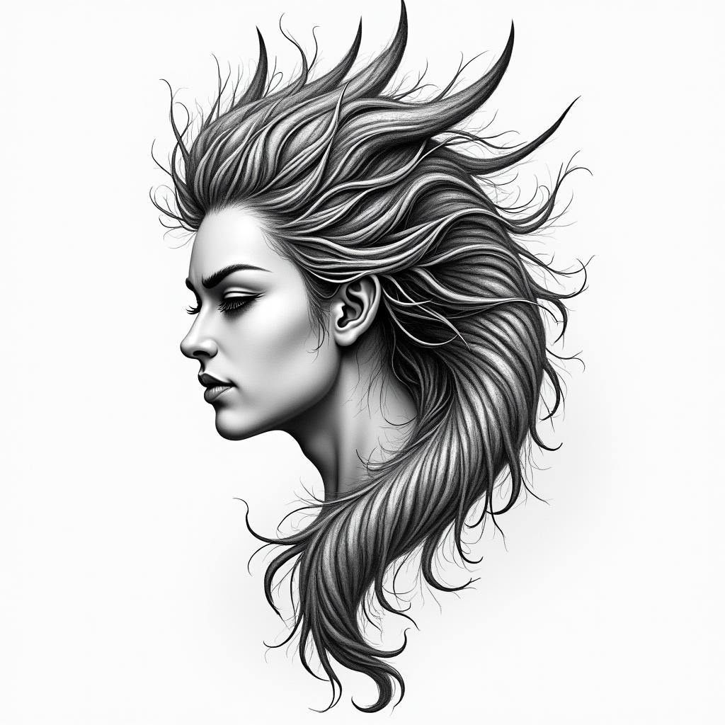Strength and weaknessin japanese style tattoo, detailed tattoo, traditional japanese culture tattoo, mythology, 8k - Variation 4