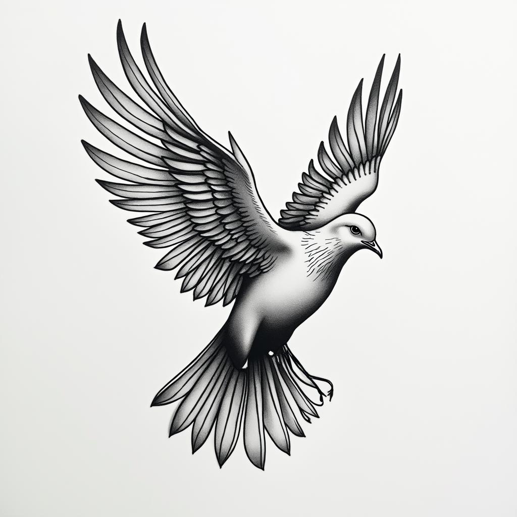 I want an tattoo on my outer forearm that says long live jero and kailyn it needs to have shading and a dove.can you try to generate ithigly detailed tattoo - Variation 3