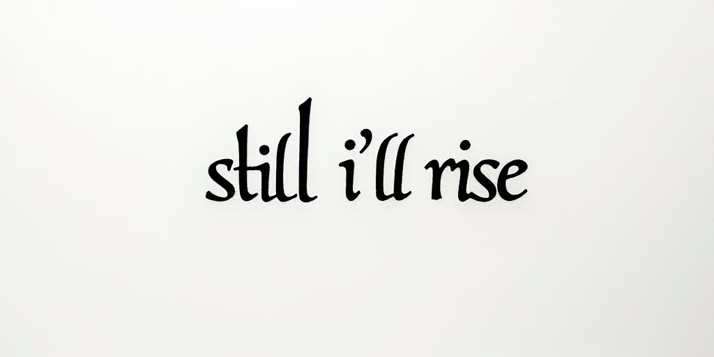 Still I'll Riseminimalist text-based tattoo, Monospace font ultra-realistic, perfectly placed, high-quality font design, photo-realistic shading, 8k, high quality, finely detailed typograph - Variation 3