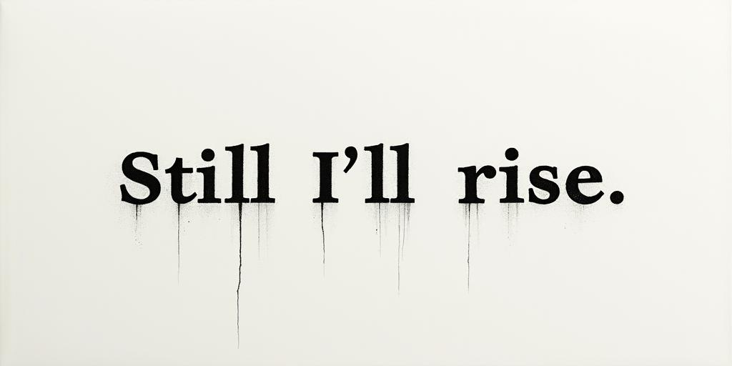 Still I'll Riseminimalist text-based tattoo, Monospace font ultra-realistic, perfectly placed, high-quality font design, photo-realistic shading, 8k, high quality, finely detailed typograph