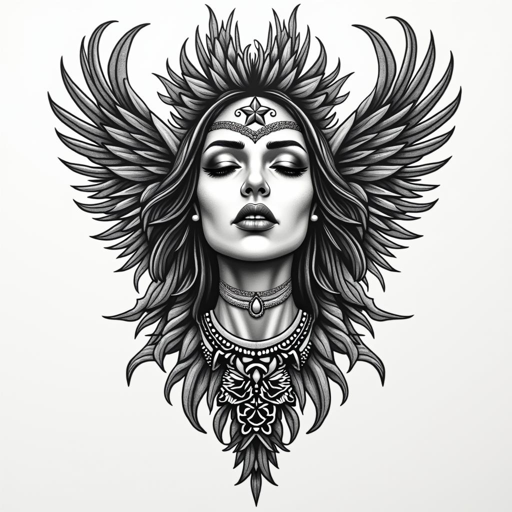 I have a tattoo that goes across my chest from collar bone to the other side it says loyalty and honor but it's messed up what can I do too put something different over it I'm a 34 yr old femalein authentic tattoo style, incorporating traditional modifications, bold black outlines, solid color fills, featuring classic authentic elements - Variation 3