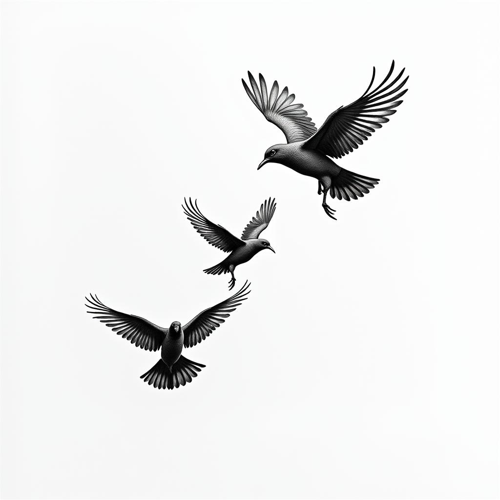 “It’s a leap of faith” birds flyinghigly detailed tattoo