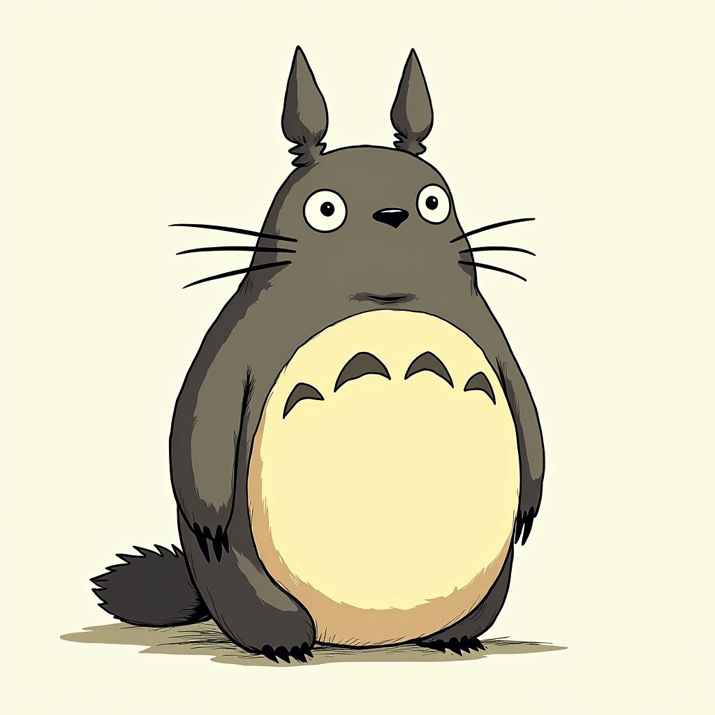 Totoro on coke with slutsGhibli, Studio Ghibli aesthetic, hand-drawn anime style, retro nostalgic atmosphere, retro soft pastel color palette with earthy tones, retro Japanese cinematic shot, yellow tint effect, bald character, smooth surface, anime shadow 90's anime style - Variation 5