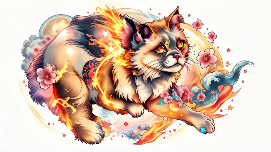 tattoo art, anime style, high resolution, glowing energy effects, digital art.undefined - Variation 3