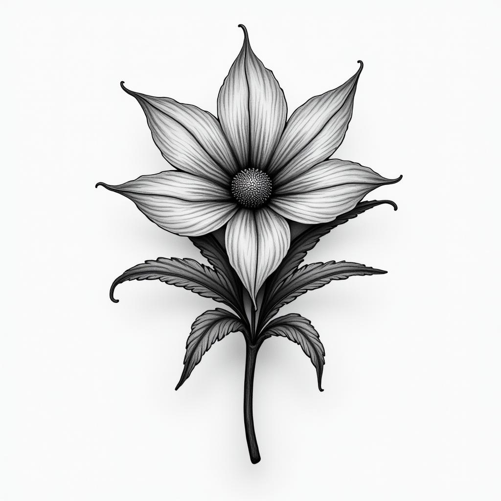 Lyric, lighthigly detailed tattoo - Variation 3