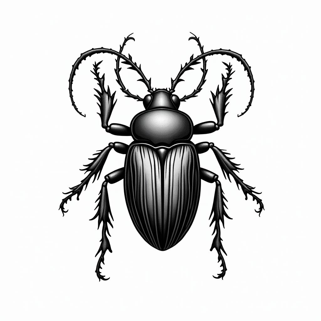 Traditional beetlein new school tattoo, pop culture, modern, detailed tattoo, illustrative - Variation 3