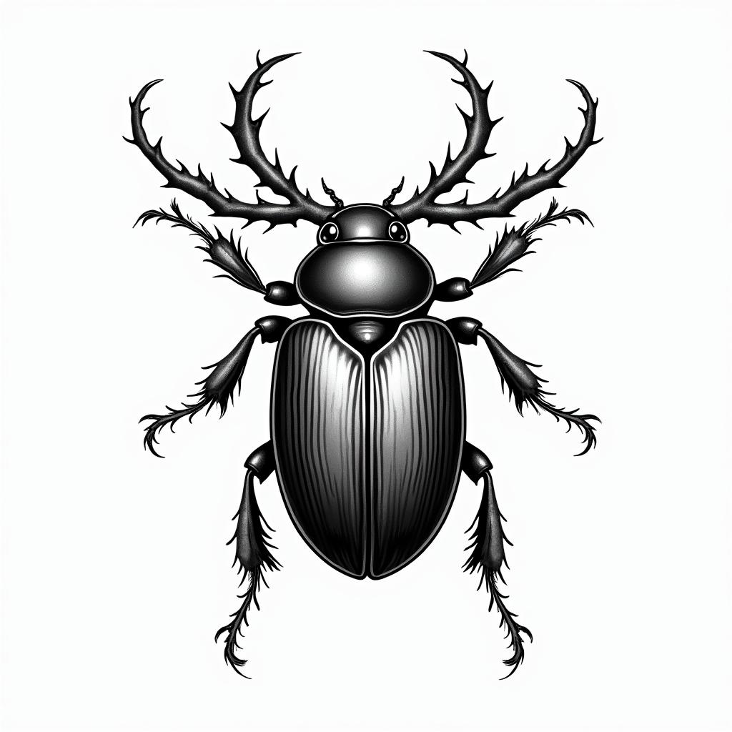 Traditional beetlein new school tattoo, pop culture, modern, detailed tattoo, illustrative - Variation 4