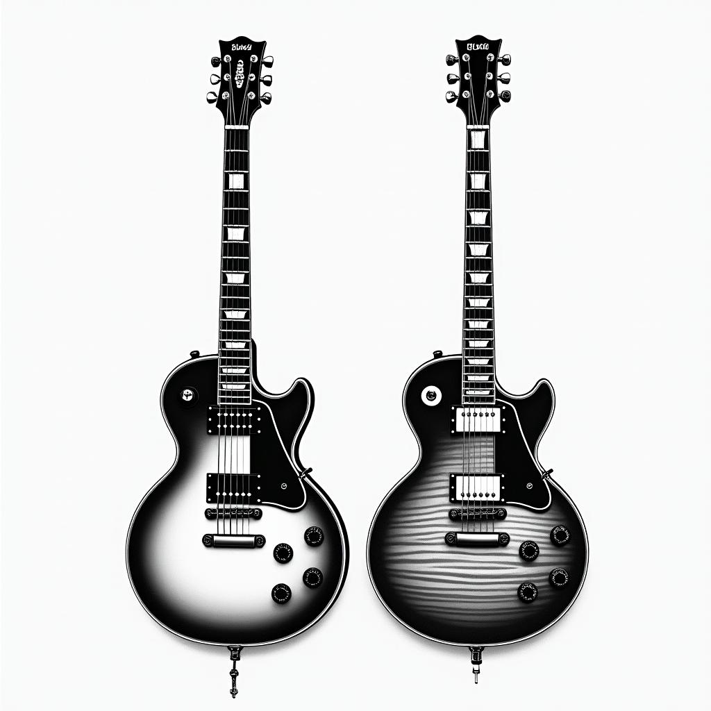 Two guitar pics with the initial B and Fhigly detailed tattoo - Variation 2