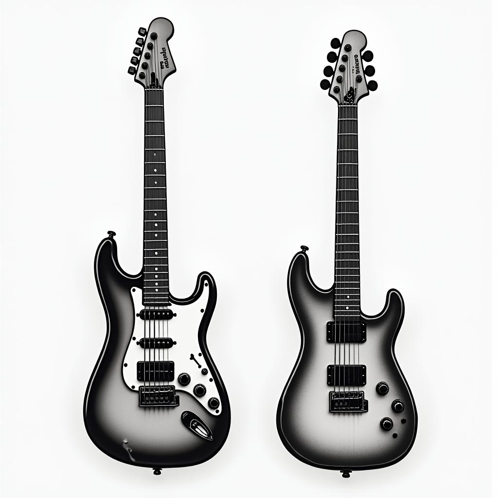 Two guitar pics with the initial B and Fhigly detailed tattoo - Variation 4