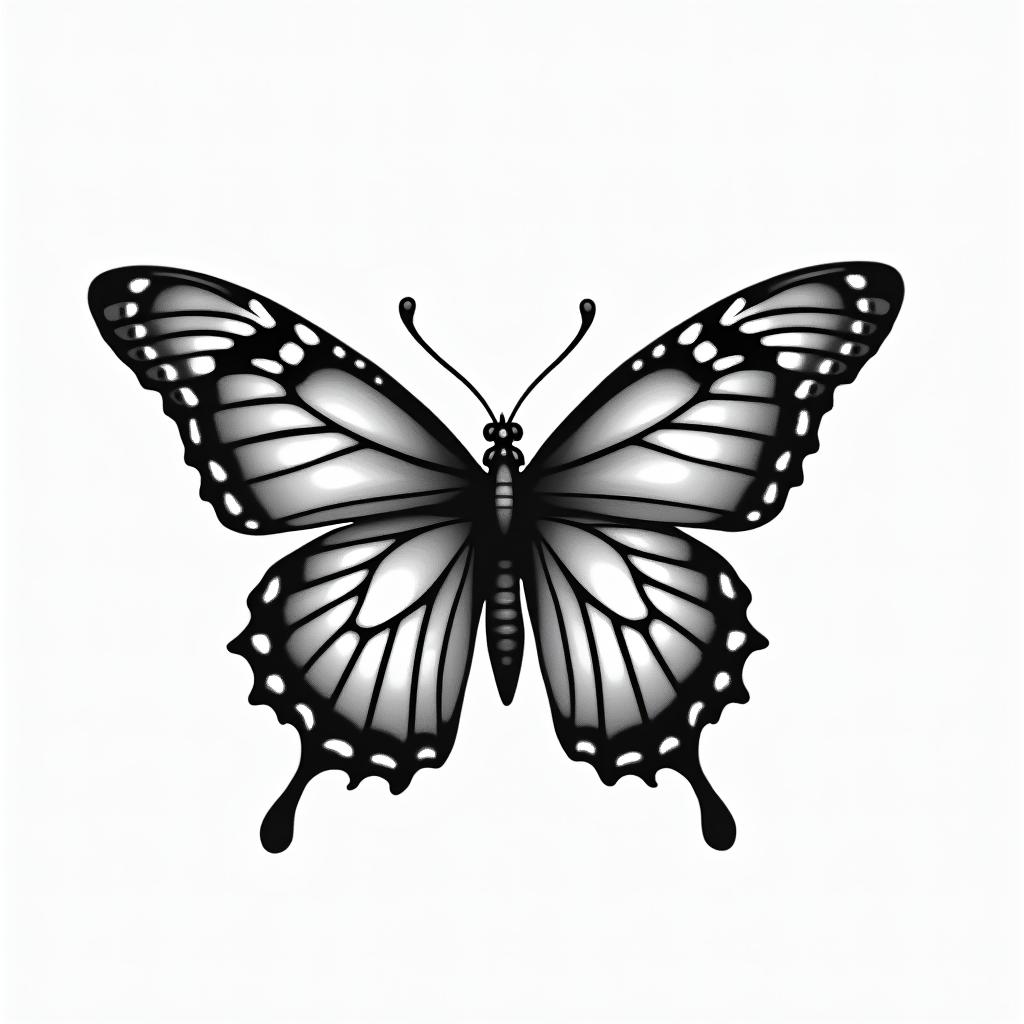 Butterfly with intricate wing patternshigly detailed tattoo - Variation 7