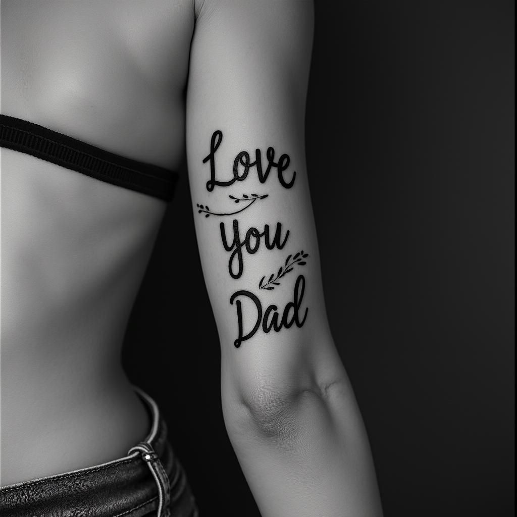 Love you Dadhigly detailed tattoo - Variation 4