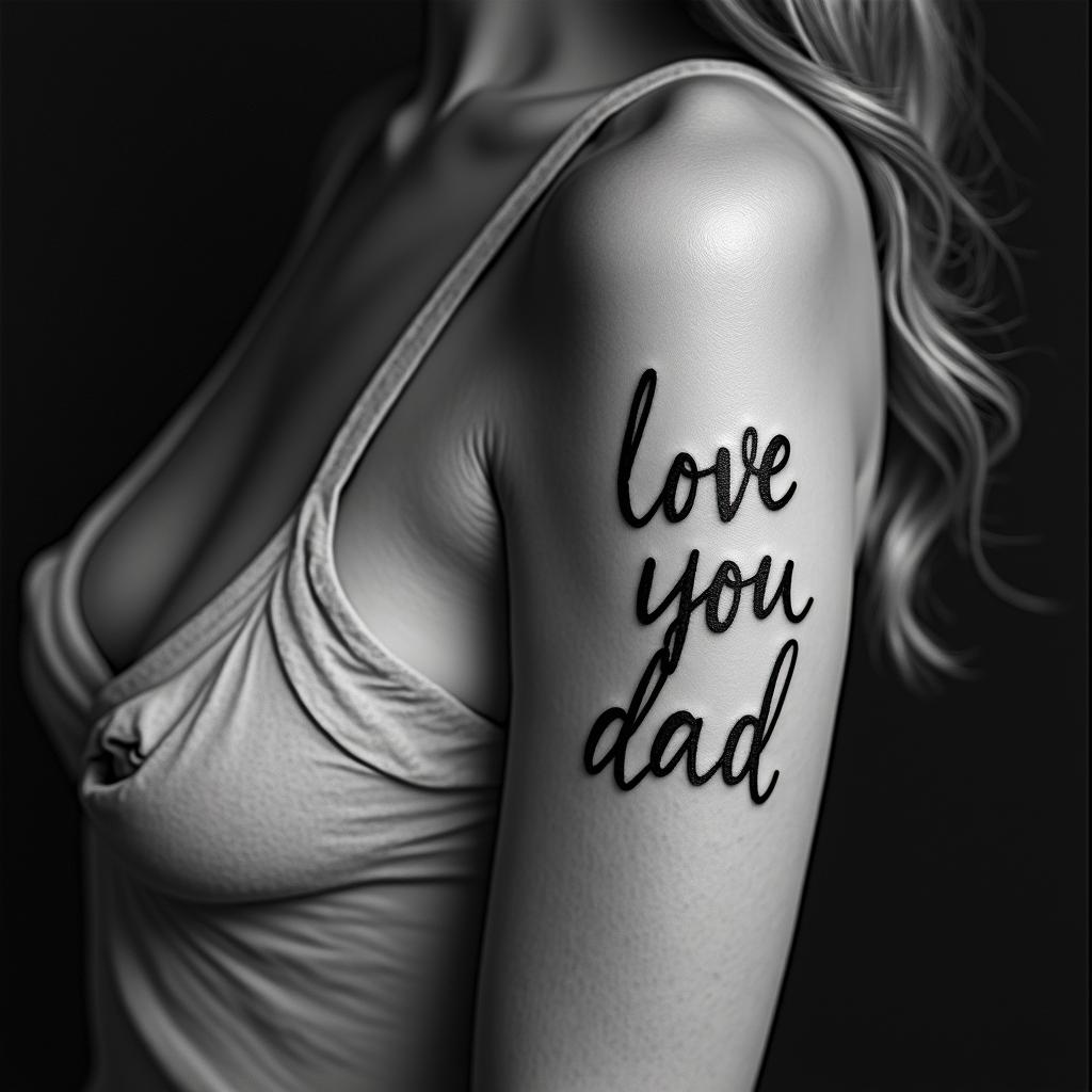Love you Dadhigly detailed tattoo - Variation 3