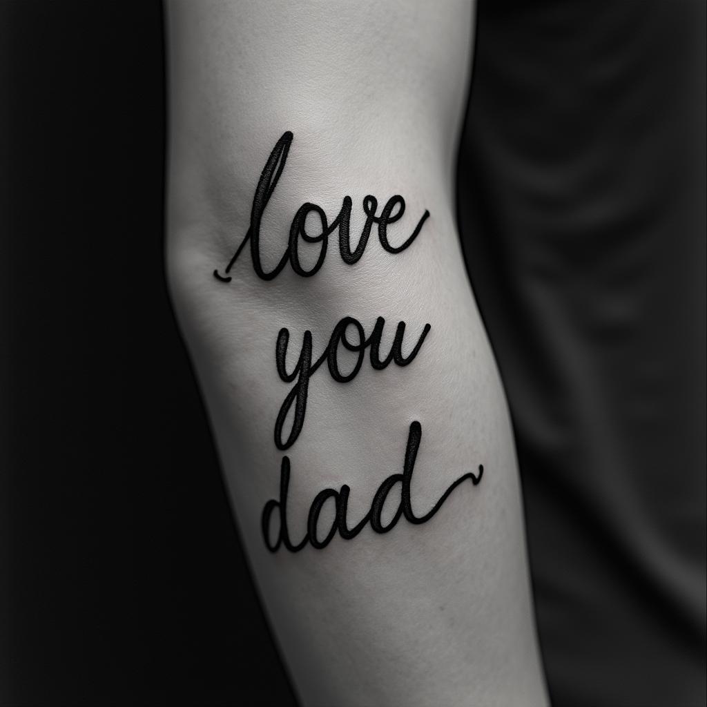 Love you Dadhigly detailed tattoo - Variation 2