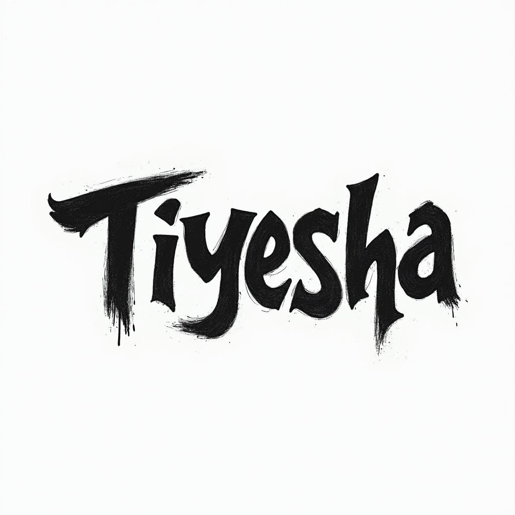 tiyeshatext-based tattoo, japanese font ultra-realistic, perfectly placed, high-quality font design, photo-realistic shading, 8k, high quality, finely detailed typograph - Variation 3