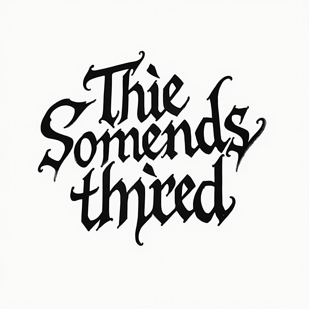 A single phrase that represents something unique with unique details.text-based tattoo, gothic font ultra-realistic, perfectly placed, high-quality font design, photo-realistic shading, 8k, high quality, finely detailed typography - Variation 1