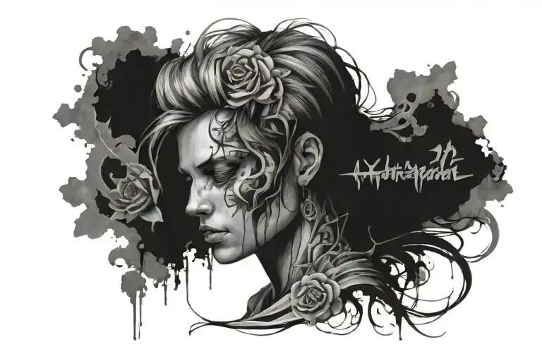 i want a tattoo about depression and the way how to overcome that, about the reborn of happiness - Variation 1