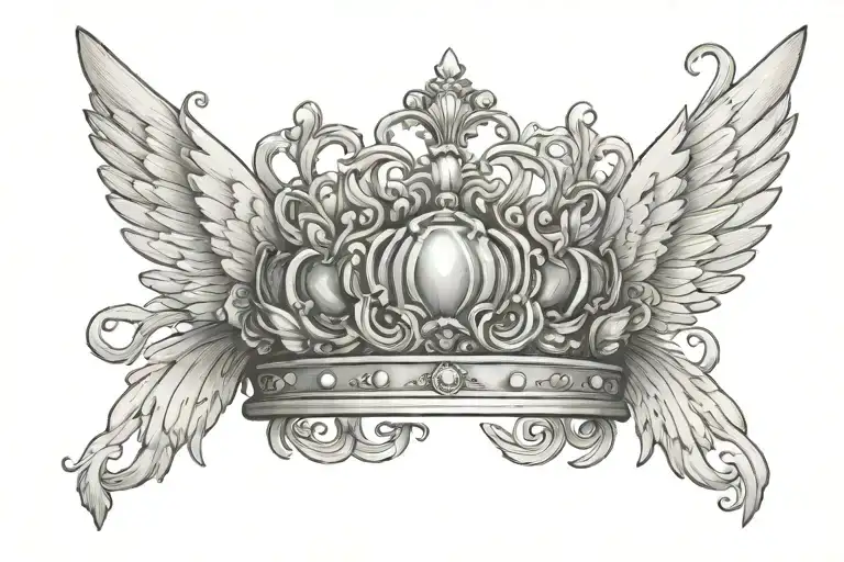 princess tiara with Angel wings - Variation 2