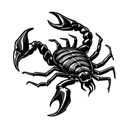 simple old school scorpion tattoo A5 format