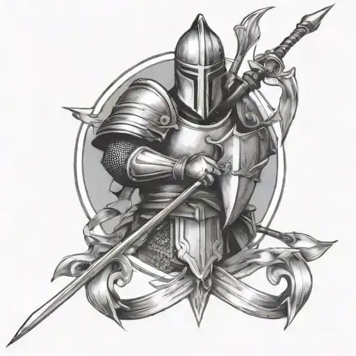 knight bow arrow design - Variation 2