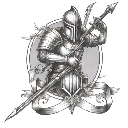 knight bow arrow design - Variation 3