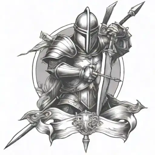 knight bow arrow design - Variation 4