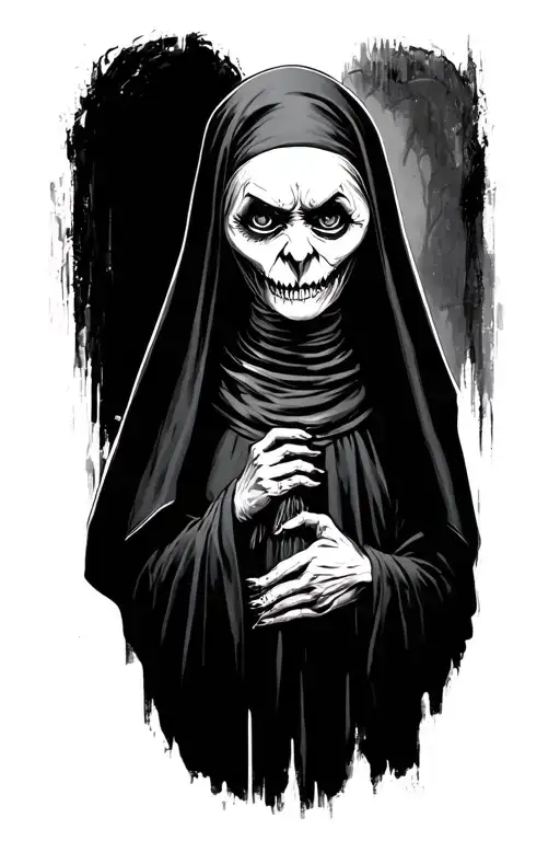 Spooky evil nun