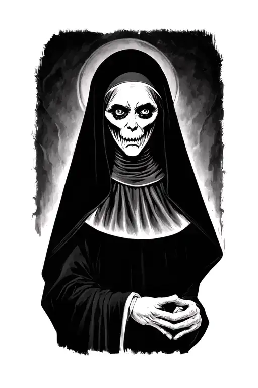 Spooky evil nun - Variation 2