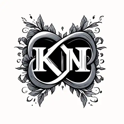couple tattoo letter contains KM infinity