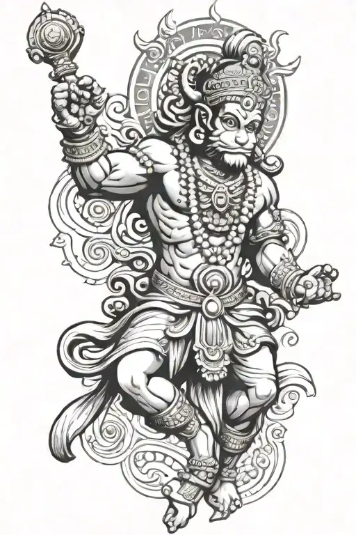 God Hanuman ji related symbols - Variation 2