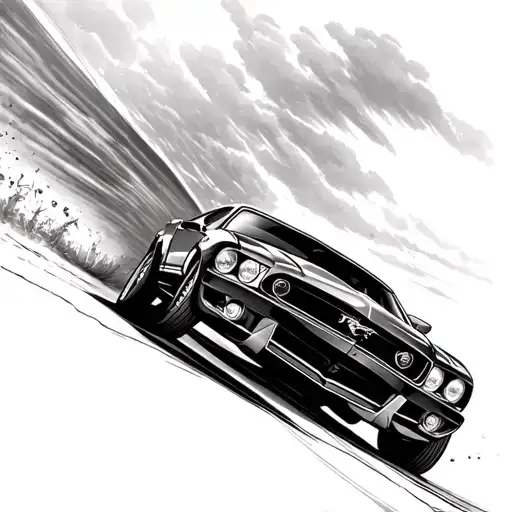 ford mustang car going fast - Variation 2
