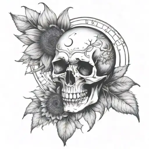 sunflower skull moon - Variation 1