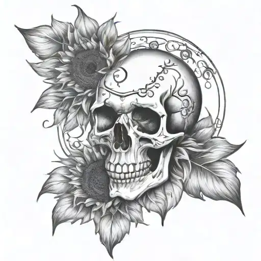 sunflower skull moon - Variation 3