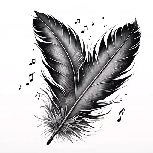 feather and a music noted faded away