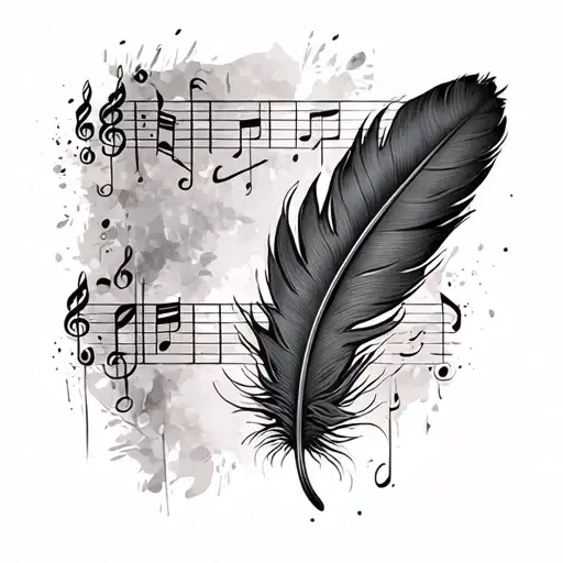 feather and a music noted faded away - Variation 2