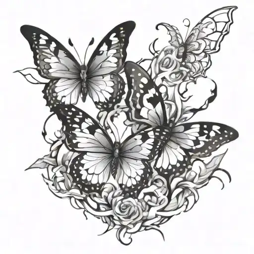 butterflies with lightning chaining through them - Variation 2