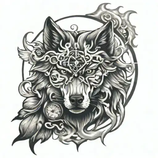 wolf time clock with zeus - Variation 3
