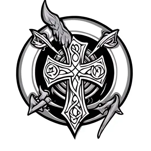 THE CHOSEN ONE,with Viking runes and Celtic cross incorporated 