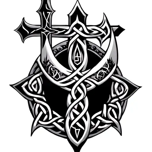 THE CHOSEN ONE,with Viking runes and Celtic cross incorporated  - Variation 2