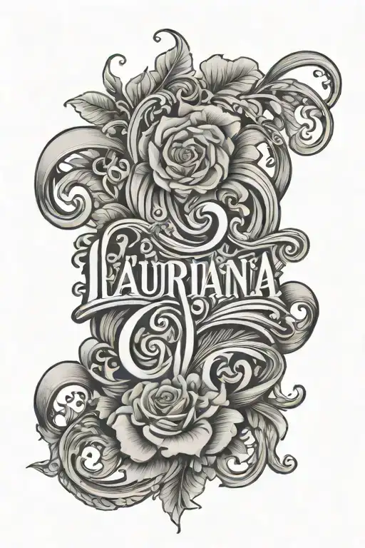 Tatto name written "Lauriana"