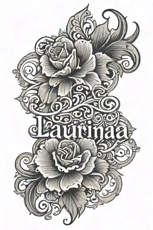 Tatto name written "Lauriana" - Variation 2