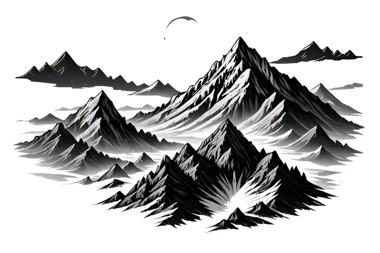 mountain landscape to symbolize death - Variation 2