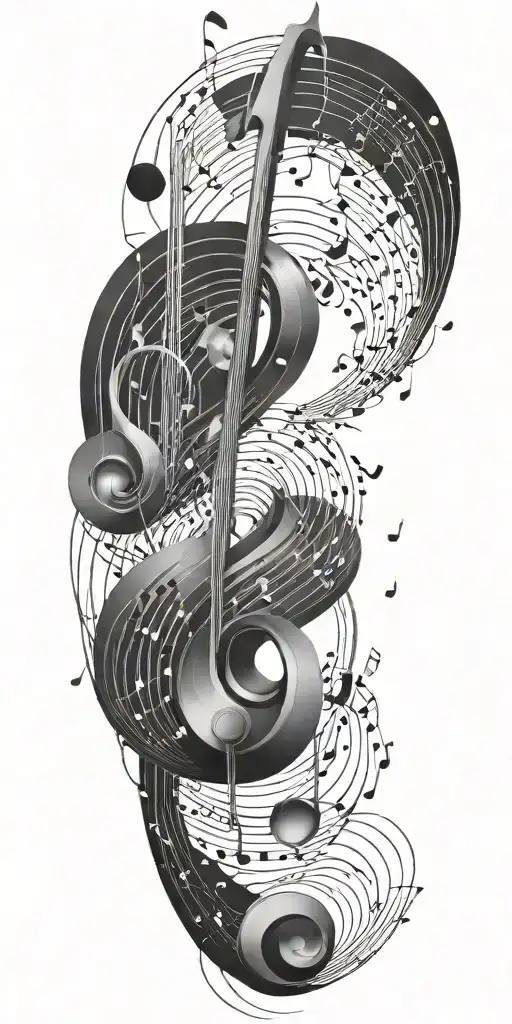 A geometric design incorporating musical notes and waveforms, symbolizing your love for music and your expertise in audio technology