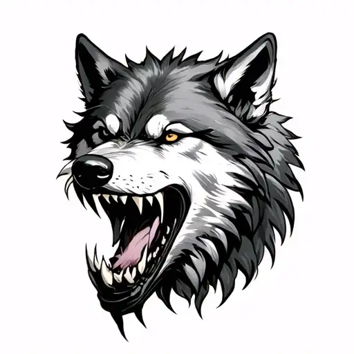 vicious wolf wiyj fangs and clawa leading throu paper - Variation 2