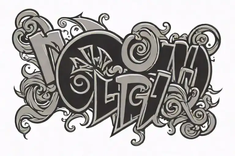 cartoon letters DGH - Variation 2