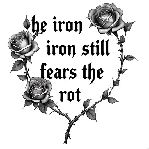 "the iron still fears the rot" "the iron still fears the rot" "the iron still fears the rot" with many roses - Variation 1