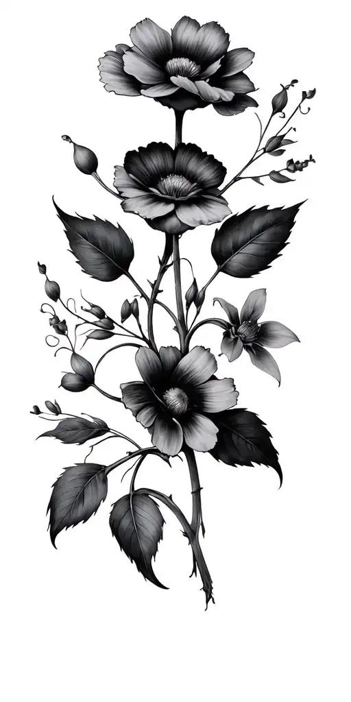 dead flowers intertwined with living flowers