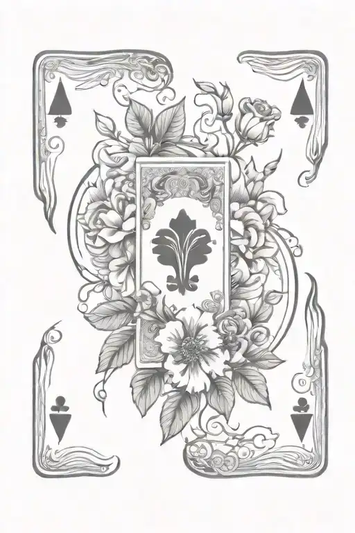 western playing cards with flowers symbolizing - Variation 2