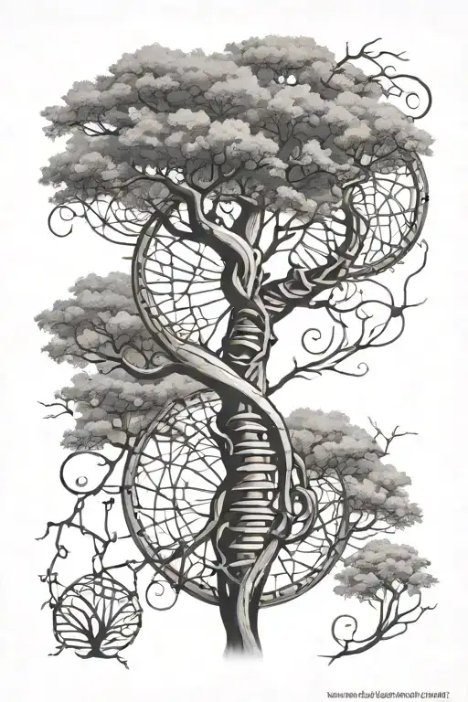tree and dna spiral merging - Variation 2